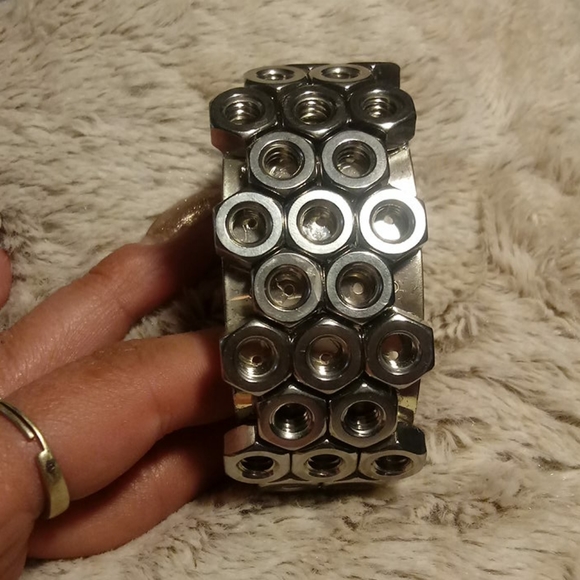 Cool Silver Nuts Bracelet Different Mens - Picture 14 of 16